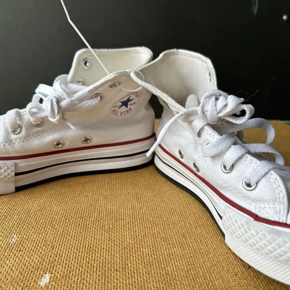 Converse Platform Chuck Taylor All Star High Top Lift Youth Sz 3 White Red Blue